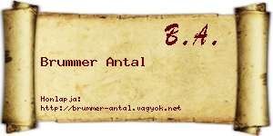 Brummer Antal névjegykártya